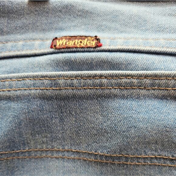 Vintage Wrangler Jorts Men 42 Casual Distressed Cotton Flat Front Shorts Blue - Picture 4 of 10